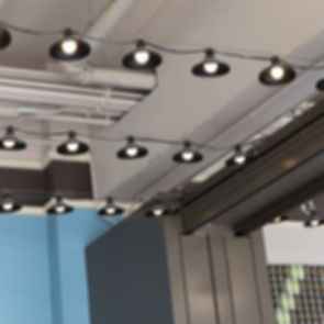 Commercial ceiling lamp detailing
