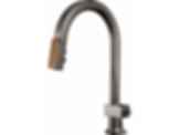 Frank Lloyd Wright® Kitchen Collection by Brizo® Pull-Down Kitchen Faucet with Arc Spout and Wood Wand - Less Handle - 63022LF-WDLHP