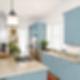 Classic Blue Contemporary Kitchen